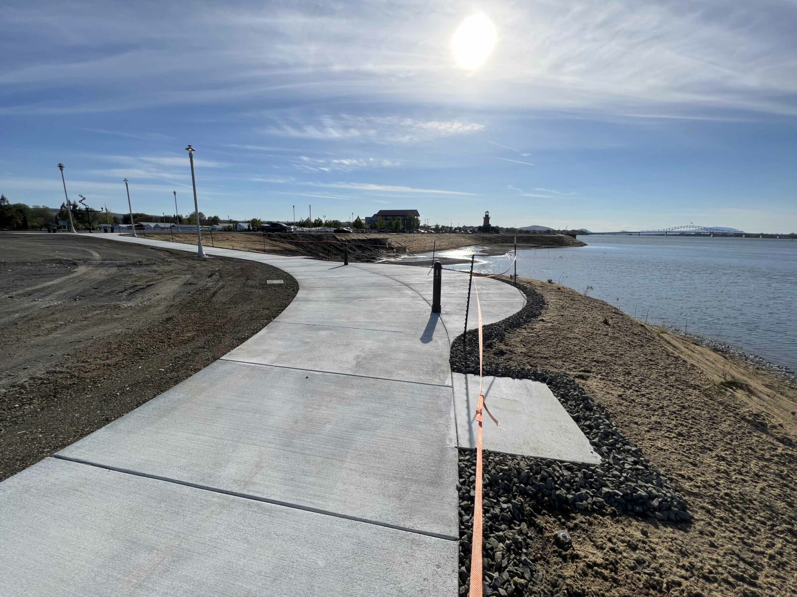 A section of the Clover Island Riverwalk Trail, extended during a 2021/2022 project.
