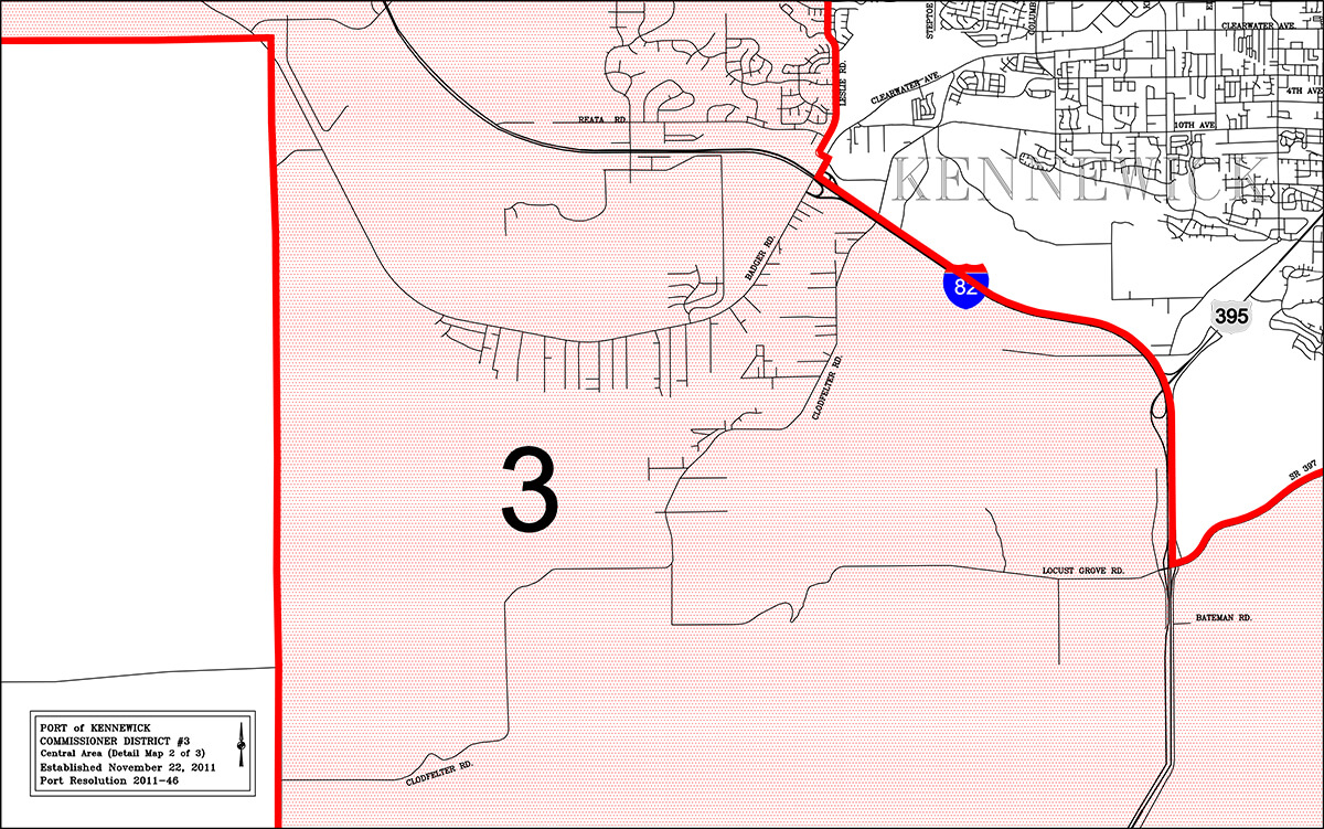 Port of Kennewick District 3 boundaries map.