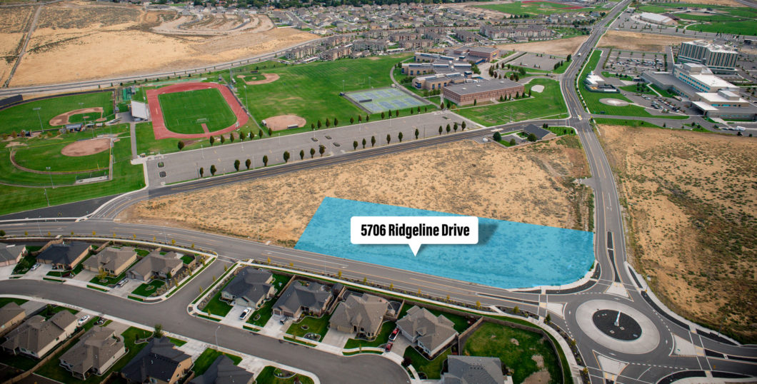 Aerial of Southridge parcel at 5706 Ridgeline Drive.