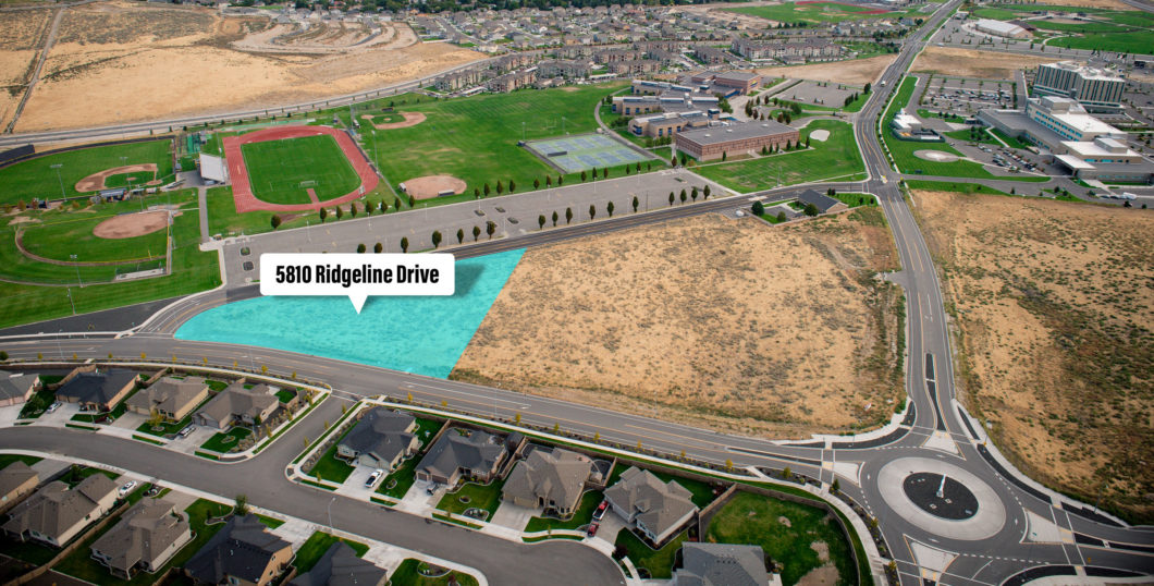 Aerial of Southridge parcel at 5810 Ridgeline Drive.