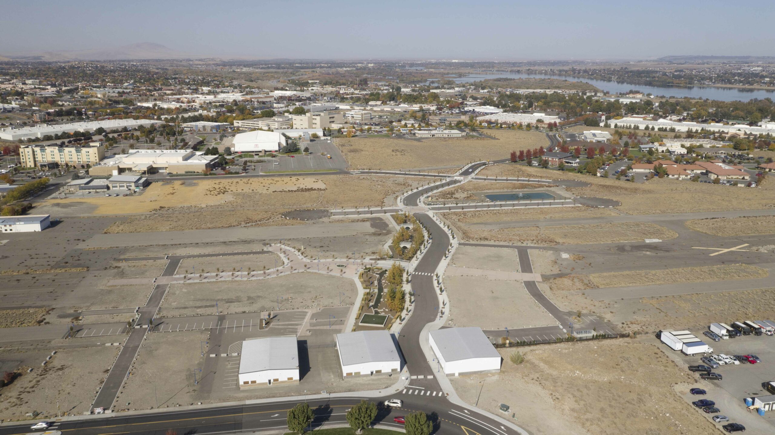 Aerial of Vista Field phase one infrastructure.