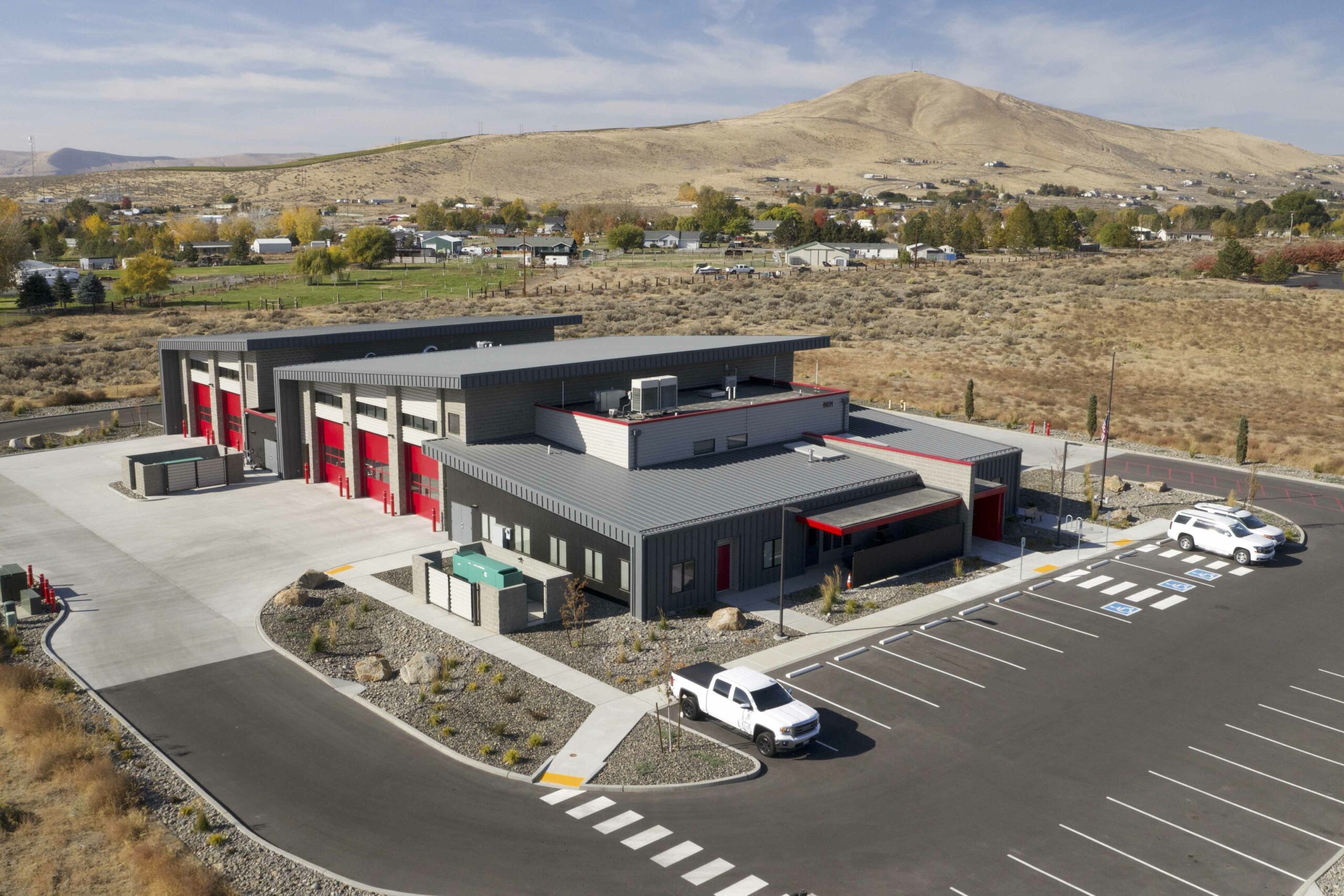 Aerial of Benton County's new fire station in West Richland.